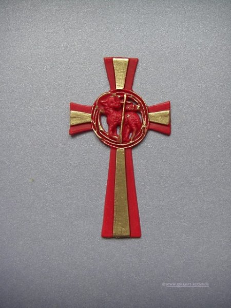 Verzierwachs "Kreuz mit Lamm"